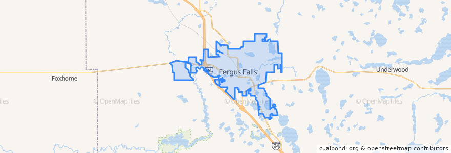 Mapa de ubicacion de Fergus Falls.