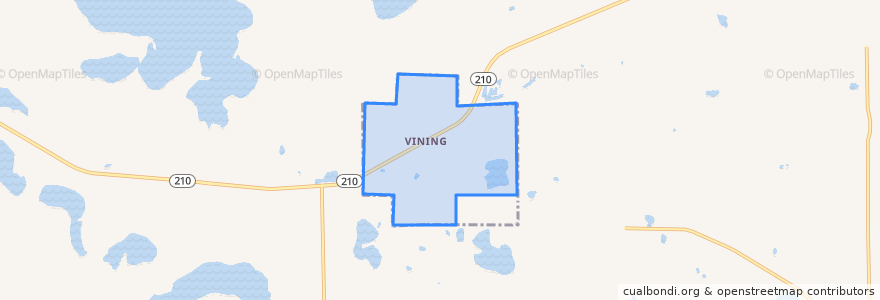 Mapa de ubicacion de Vining.