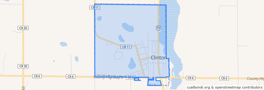 Mapa de ubicacion de Clinton.