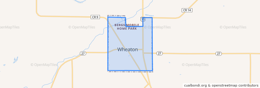 Mapa de ubicacion de Wheaton.