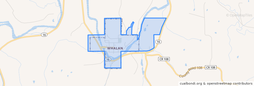 Mapa de ubicacion de Whalan.