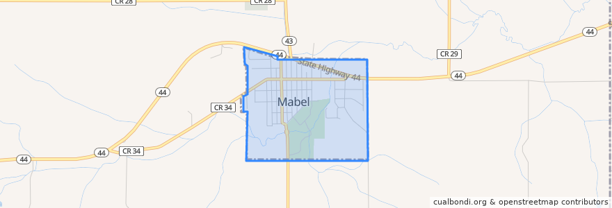 Mapa de ubicacion de Mabel.