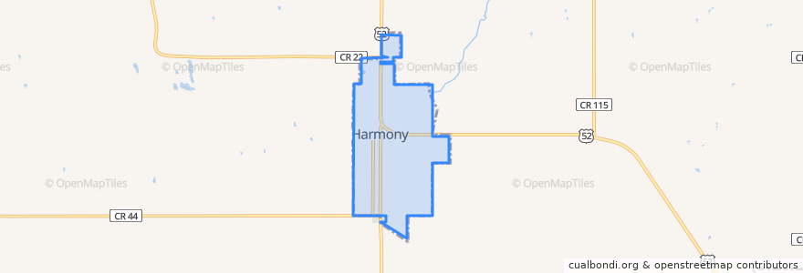 Mapa de ubicacion de Harmony.