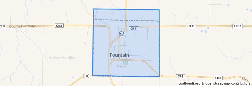 Mapa de ubicacion de Fountain.