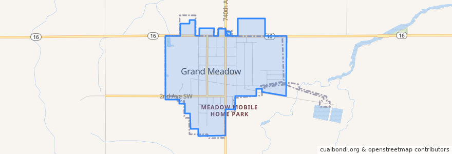 Mapa de ubicacion de Grand Meadow.