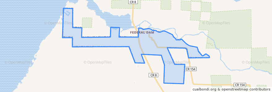 Mapa de ubicacion de Federal Dam.