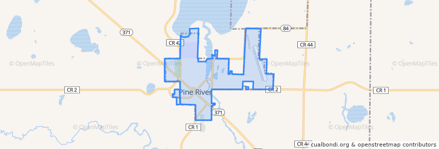 Mapa de ubicacion de Pine River.