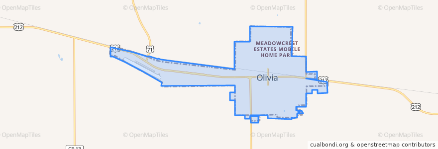 Mapa de ubicacion de Olivia.