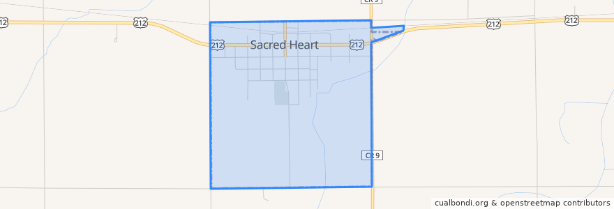 Mapa de ubicacion de Sacred Heart.