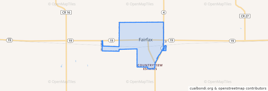 Mapa de ubicacion de Fairfax.