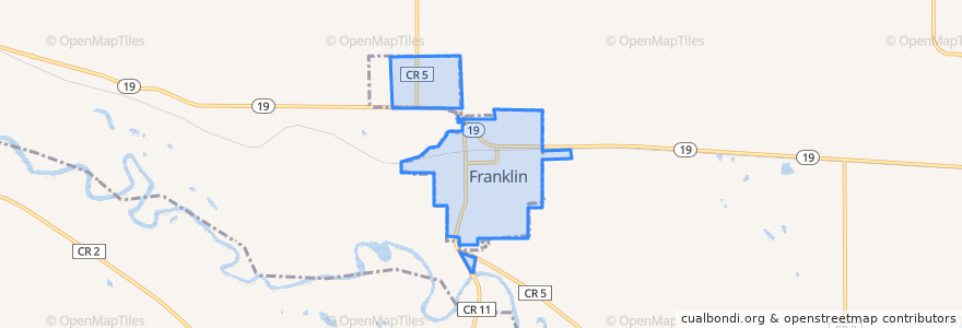 Mapa de ubicacion de Franklin.