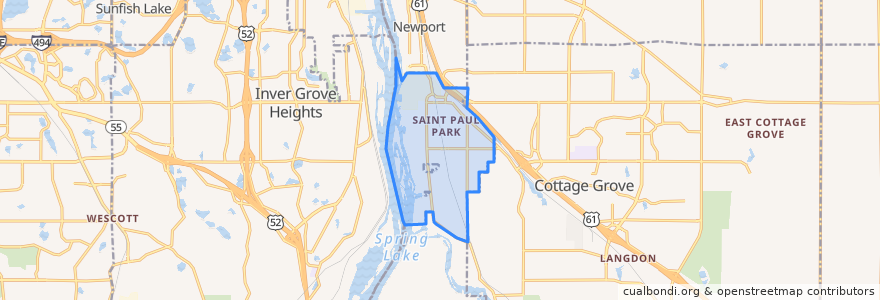 Mapa de ubicacion de St. Paul Park.