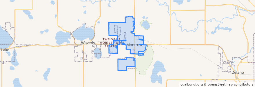 Mapa de ubicacion de Montrose.