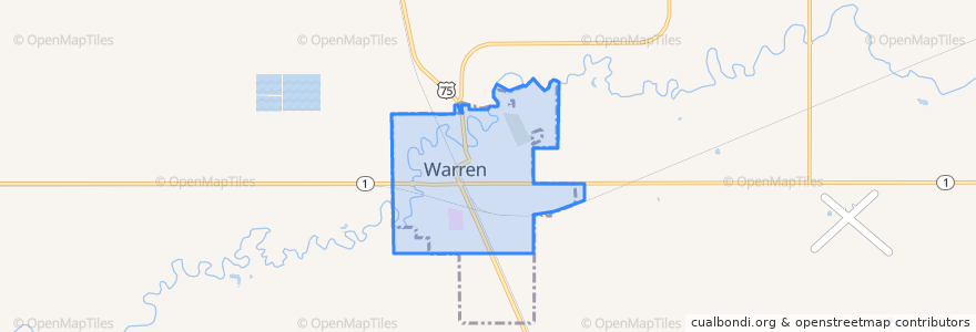 Mapa de ubicacion de Warren.