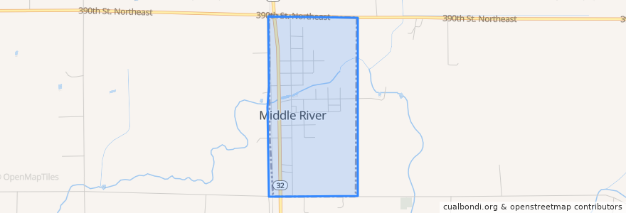 Mapa de ubicacion de Middle River.