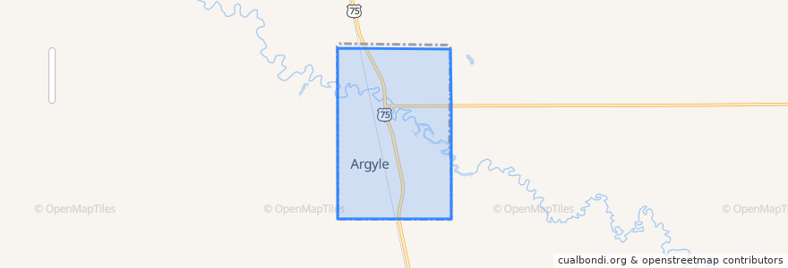 Mapa de ubicacion de Argyle.