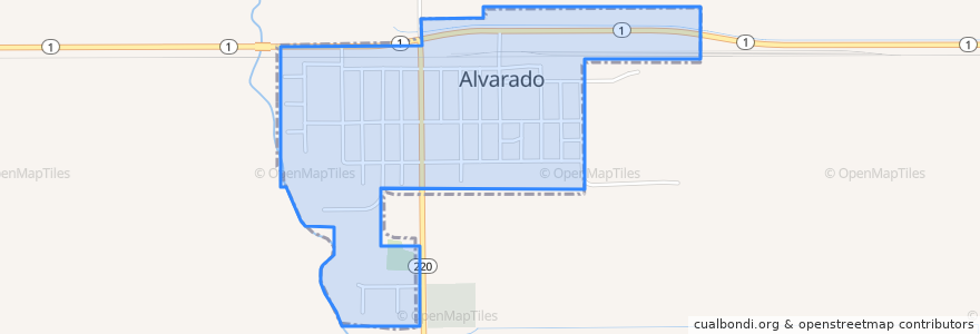 Mapa de ubicacion de Alvarado.