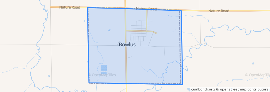 Mapa de ubicacion de Bowlus.