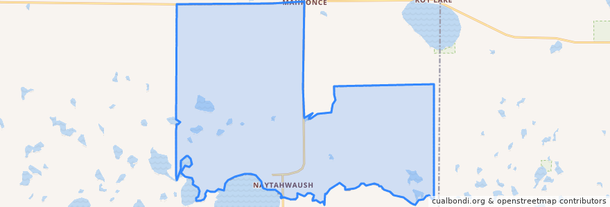 Mapa de ubicacion de Naytahwaush.