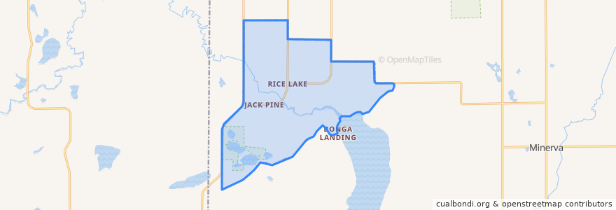 Mapa de ubicacion de Rice Lake.