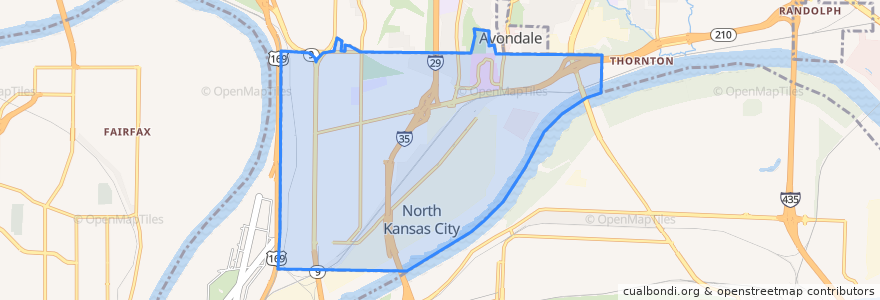 Mapa de ubicacion de North Kansas City.