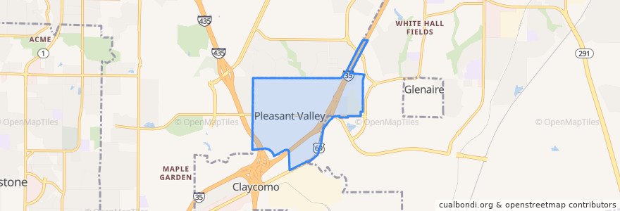 Mapa de ubicacion de Pleasant Valley.