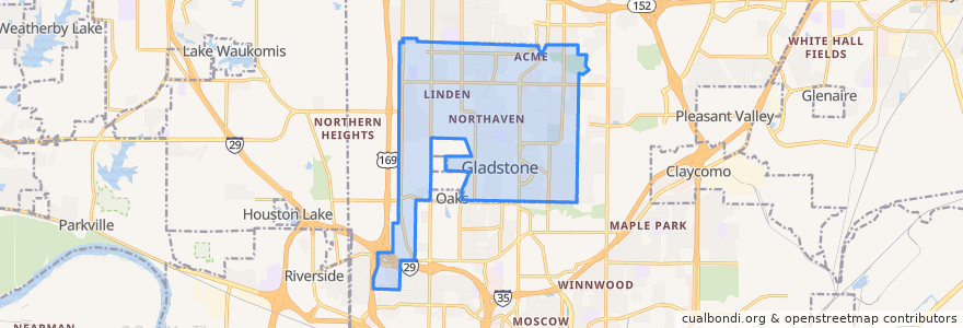 Mapa de ubicacion de Gladstone.