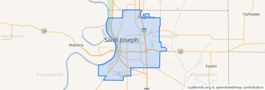 Mapa de ubicacion de St. Joseph.