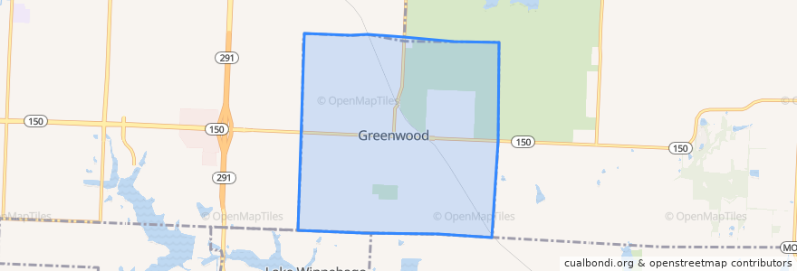 Mapa de ubicacion de Greenwood.