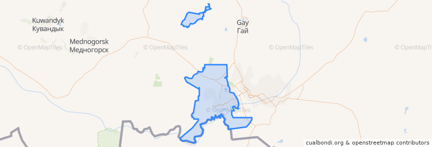 Mapa de ubicacion de городской округ Новотроицк.