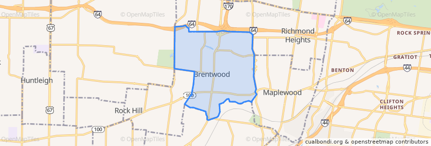 Mapa de ubicacion de Brentwood.