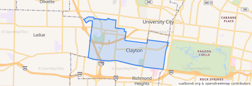 Mapa de ubicacion de Clayton.