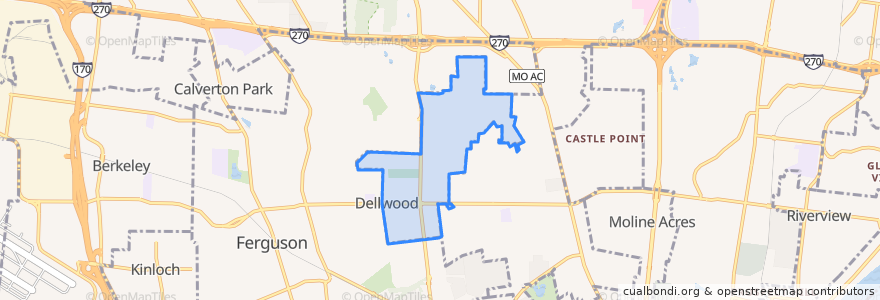 Mapa de ubicacion de Dellwood.