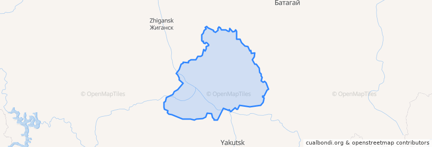 Mapa de ubicacion de Кобяйский улус.