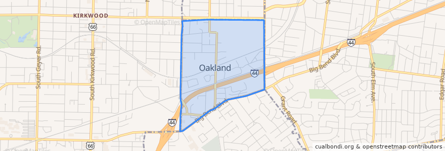 Mapa de ubicacion de Oakland.