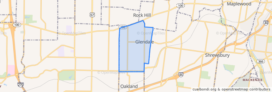 Mapa de ubicacion de Glendale.