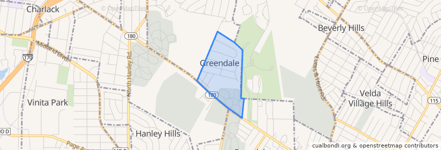 Mapa de ubicacion de Greendale.