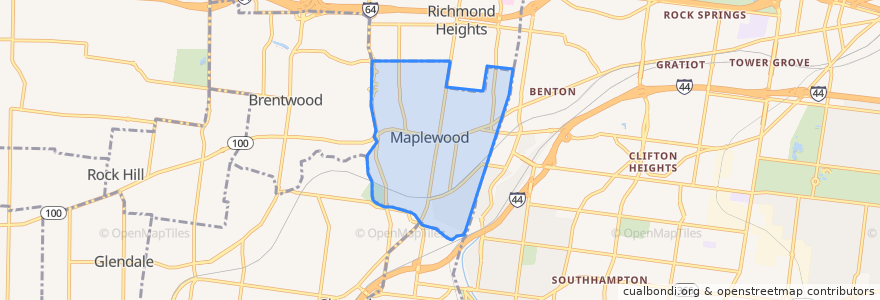 Mapa de ubicacion de Maplewood.