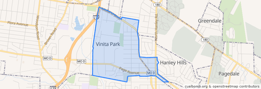 Mapa de ubicacion de Vinita Park.