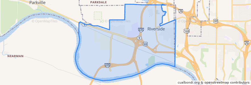 Mapa de ubicacion de Riverside.