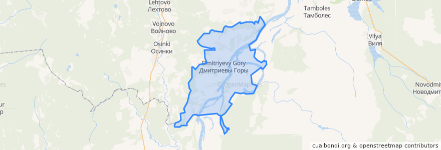 Mapa de ubicacion de Дмитриевогорское сельское поселение.