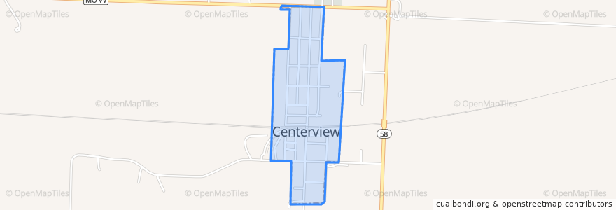 Mapa de ubicacion de Centerview.