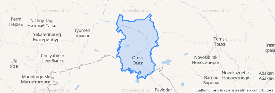 Mapa de ubicacion de Омская область.