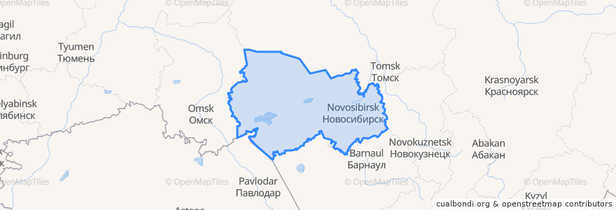 Mapa de ubicacion de Oblast de Novosibirsk.