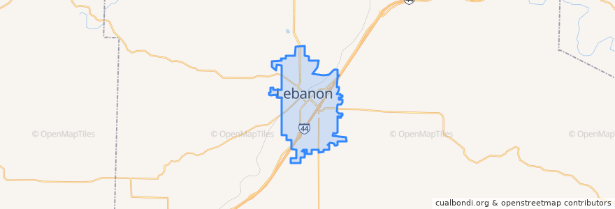 Mapa de ubicacion de Lebanon.