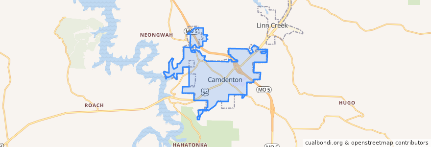 Mapa de ubicacion de Camdenton.