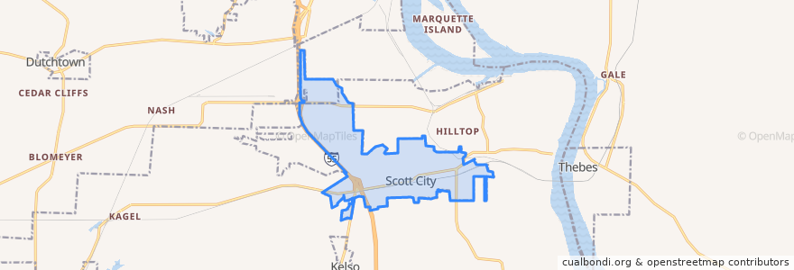 Mapa de ubicacion de Scott City.