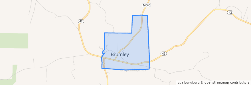 Mapa de ubicacion de Brumley.