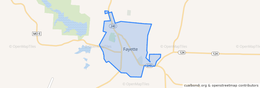 Mapa de ubicacion de Fayette.