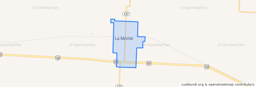 Mapa de ubicacion de La Monte.